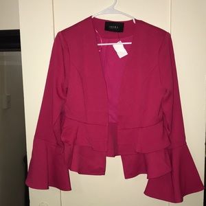 Pink ruffle blazer